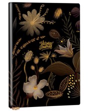 Rokovnik Victoria's Journals Florals - Zlatni i crni, plastični omot, točkasti, 96 listova, A5