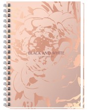Bilježnica sa spiralom Black&White - Luxury Flowers, A4, 100 listova, 2 teme, asortiman