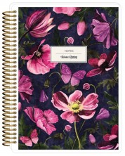 Rokovnik Victoria's Journals Florals - Cvjetovi, spirala, točkasti, 80 listova, A5