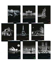 Bilježnica Elisa - Cities by Night, A4, 62 listа, široki redovi, asortiman