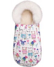 Univerzalna vreća za dječja kolica s vunom DoRechi - Baby XS, Bijeli miš -1