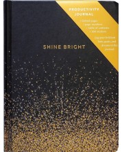 Bilježnica Chronicle Books Shine Bright - Crna, 96 listova