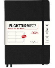 Rokovnik Leuchtturm1917 Weekly Planner - A5, crni, 2024 -1