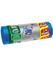 Vreće za smeće Fino - Easy pack, 60 L, 20 komada, plave