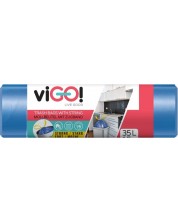 Vreće za smeće s vezicama viGO! - Standard, 35 l, 15 komada, plave -1