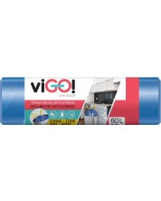 Vreće za smeće s vezicama viGO! - Standard, 60 l, 10 komada, plave -1