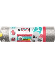 Vreće za smeće s vezicama viGO! - Premium №1, 35 l, 15 komada, srebrnaste -1