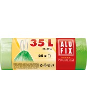 Vreće za smeće s vezama ALUFIX - 35 l, 25 komada, zelene -1