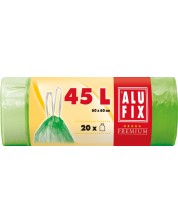 Vreće za smeće s vezama ALUFIX - 45 l, 20 komada, zelene