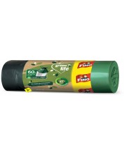 Vreće za smeće s vezama Fino - Green Life, 60 L, 10 komada, zelene -1