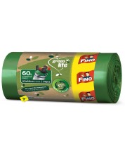 Vreće za smeće Fino - Green Life Easy pack, 60 L, 18 komada, zelene