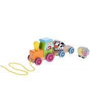 Drvena igračka Andreu Toys -Traktor s životinjama -1