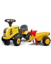Traktor s prikolicom Falk - Komatsu, s grabljem i lopatom, žuti -1