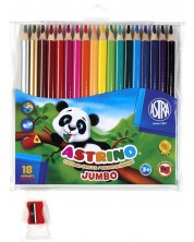 Trokutaste olovke u boji  Astra Astrino - 18 boja + šiljilo, asortiman -1