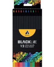 Olovke u boji Adel BlackLine - 12 boja -1
