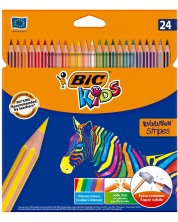 Olovke u boji BIC Kids - Evolution Stripes, 24 boje