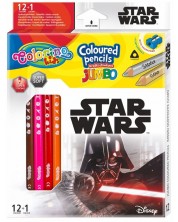 Olovke u boji Colorino - Marvel Star Wars Jumbo, 12 + 1 boja i šiljilo -1