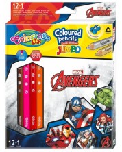 Olovke u boji Colorino - Marvel Avengers JUmbo, 12 + 1 boja i šiljilo -1
