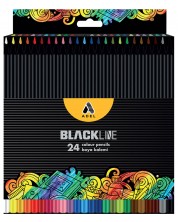 Olovke u boji Adel BlackLine - 24 klasične boje -1