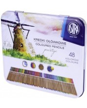 Akvarel olovke u boji Astra Prestige - U metalnoj kutiji, 48 boja -1
