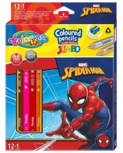 Olovke u boji Colorino - Marvel Spider-Man Jumbo, 12 + 1 boja i šiljilo