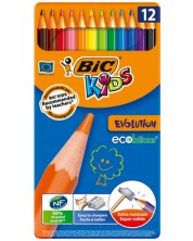Olovke u boji BIC Kids - Evolution, 12 boja, metalna kutija