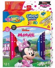 Olovke u boji Colorino Disney - Junior Minnie Jumbo, 12 + 1 boja i šiljilo -1