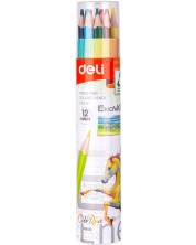 Olovke u boji Deli Enovation - EC112-12, 12 boja, u tubi
