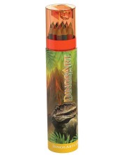 Olovke u boji sa stalkom za olovke i šiljilom DinosArt - Dinosauri, asortiman -1