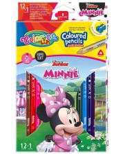 Olovke u boji Colorino Disney - Junior Minnie, 12 + 1 boja i šiljilo -1