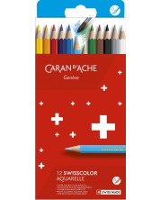 Akvarel olovke u boji Caran d'Ache Swisscolor - 12 boja