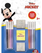 Kreativni set Multiprint - Mickey Mouse, 2 pečata i 8 flomastera