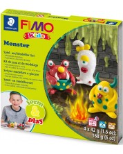 Set gline Staedtler Fimo - Kids, 4 x 42g, Monster -1