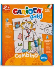 Kreativni set Carioca Baby - Slagalica za bojanje, 8 markera -1