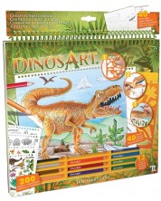 Kreativna knjiga sa šablonama i naljepnicama DinosArt - Dinosauri