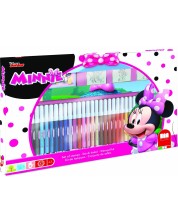 Kreativni set Multiprint - Minnie Mouse, 3 pečata i 36 flomastera