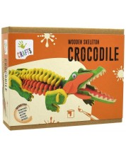 Kreativni komplet Andreu Toys - Drvena 3D slagalica, Kostur krokodila -1