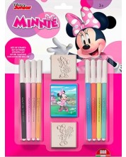 Kreativni set Multiprint - Minnie, 2 pečata i 8 flomastera -1