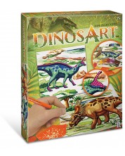 Kreativni komplet DinosArt - Napravite slike kamenčićima, dinosauri -1