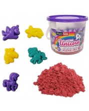 Kreativni set kinetičkog pijeska PlayToys - Jednorozi, ružičasti, 500 g