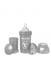 Dječja bočica protiv grčeva Twistshake Anti-Colic Pearl - Siva, 180 ml
