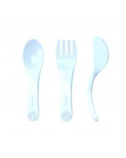 Set pribora za jelo Twistshake Cutlery Pastel - Plavi, preko 6 mjeseci -1