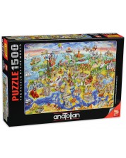 Puzzle Anatolian od 1500 dijelova - Karta Europe