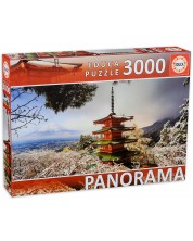 Panoramska zagonetka Educa od 3000 dijelova - Vrh Fuji i Pagoda Chureito, Japan