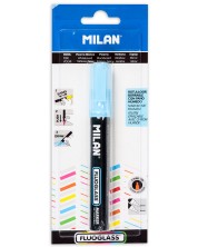 Marker za staklo kosi Milan Fluoglass - Plava boja, izbrisiv, 2+4 mm