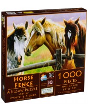 Slagalica SunsOut od 1000 dijelova - Ograda za konje, Cynthia Fisher