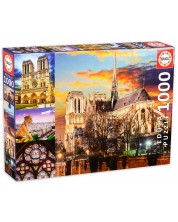 Puzzle Educa od 1000 dijelova - Katedrala Notre Dame u Parizu, kolaž