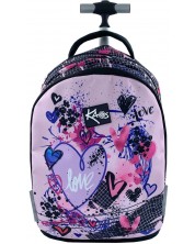 Školski ruksak na kotačima Kaos 2 u 1 - Pink Love -1