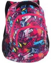 Školski ruksak Pulse Teens - Pink Graffiti, 23 l -1