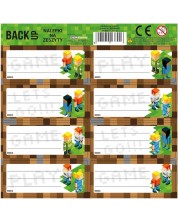 Školske naljepnice BackUp - Pixels Minecraft, 8 komada, asortiman -1